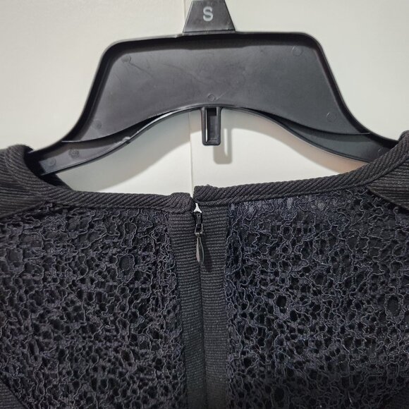 Adrianna Papell Black Cap Sleeve Dress Party Work Cocktail Slim Fit - Size 2 - Picture 9 of 10